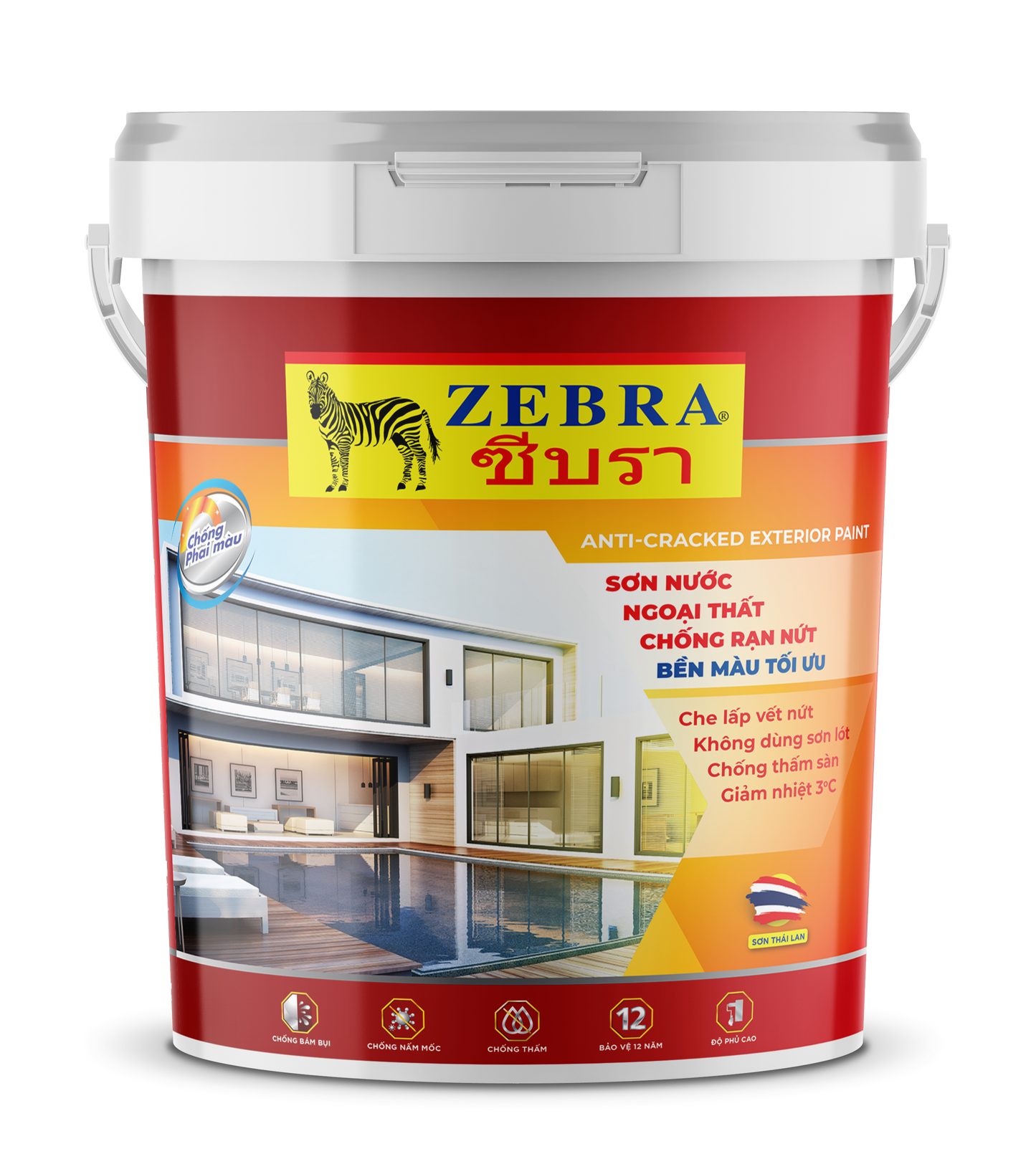 Sơn ngoại thất Zebra Anti-Cracked - 18L