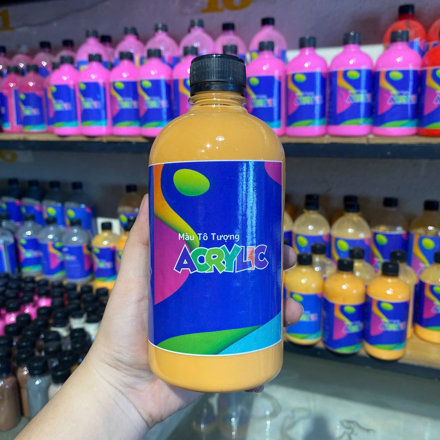 Màu Acrylic 500ml - Màu cam nhạt