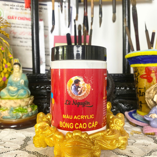 Màu acrylic vẽ thư pháp siêu bóng Lê Nguyên 300ml  -  Màu Trắng