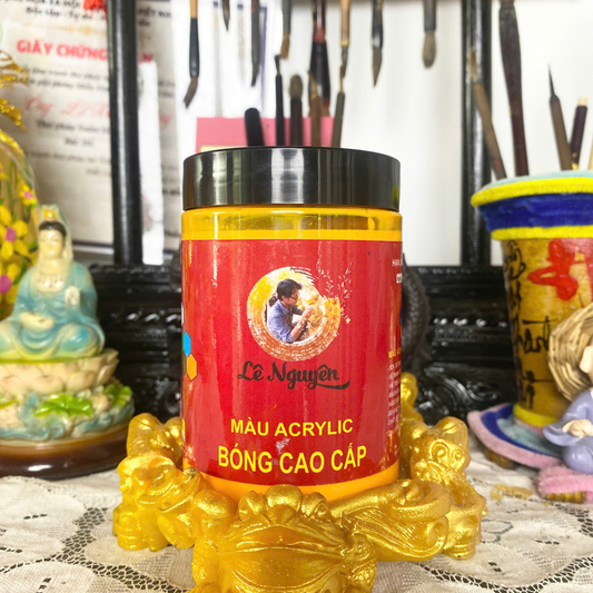 Màu acrylic vẽ thư pháp siêu bóng Lê Nguyên 300ml - Màu Vàng Nghệ