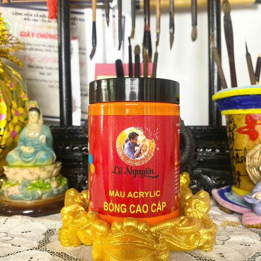 Màu acrylic vẽ thư pháp siêu bóng Lê Nguyên 300ml - Màu Cam