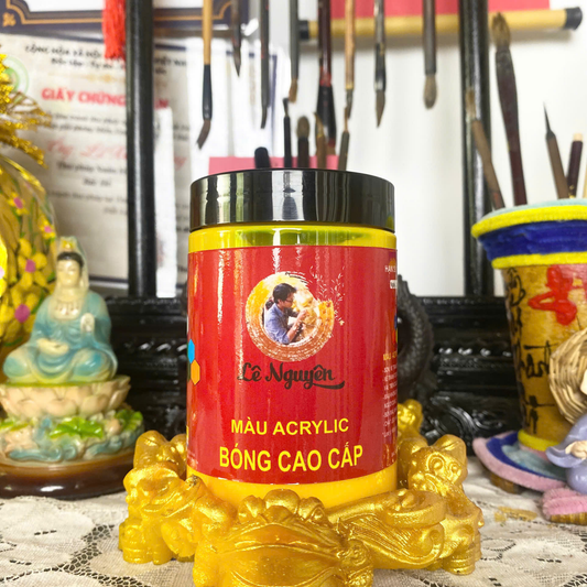 Màu acrylic vẽ thư pháp siêu bóng Lê Nguyên 300ml  - Màu Vàng Chanh