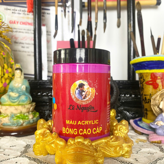 Màu acrylic vẽ thư pháp siêu bóng Lê Nguyên 300ml  - Màu Hồng