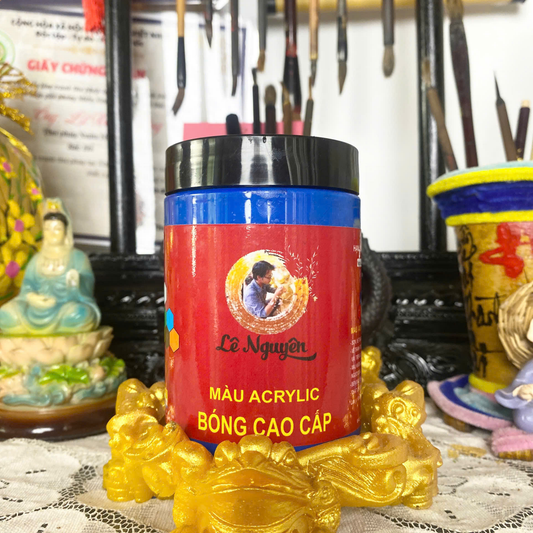 Màu acrylic vẽ thư pháp siêu bóng Lê Nguyên 300ml  - Màu Xanh Da Trời