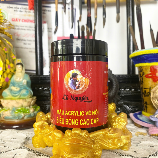 Màu acrylic vẽ thư pháp siêu bóng Lê Nguyên 300ml  - Màu Đen