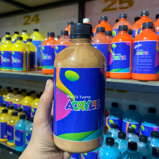 Màu Acrylic 500ml  - Màu Nâu Vàng