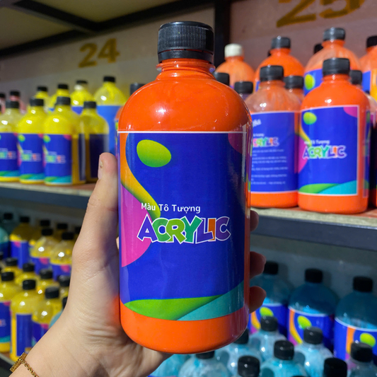 Màu Acrylic 500ml  - Màu Cam Đỏ