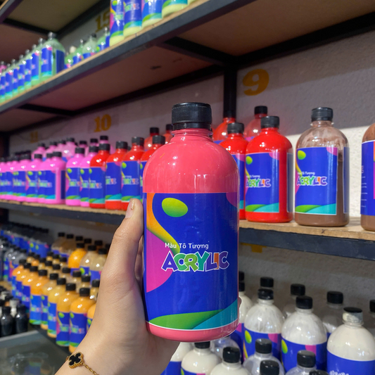 Màu Acrylic 500ml  - Màu Hồng Đậm