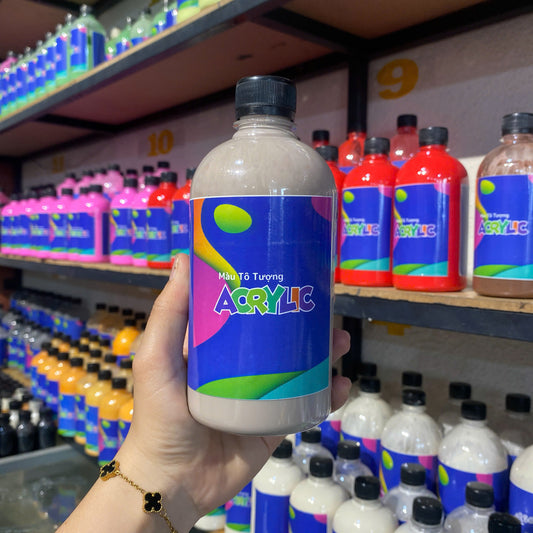 Màu Acrylic 500ml  - Màu Xám Chi