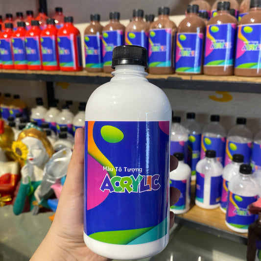 Màu Acrylic 500ml  - Màu trắng