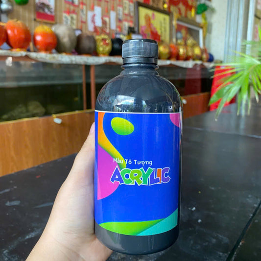 Màu Acrylic 500ml  - Màu đen
